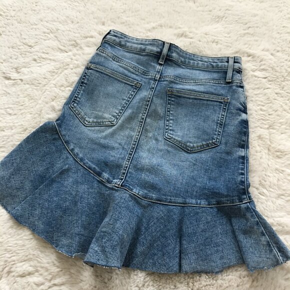 River Island Frill Hem Denim Skirt 2 - Picture 8 of 8